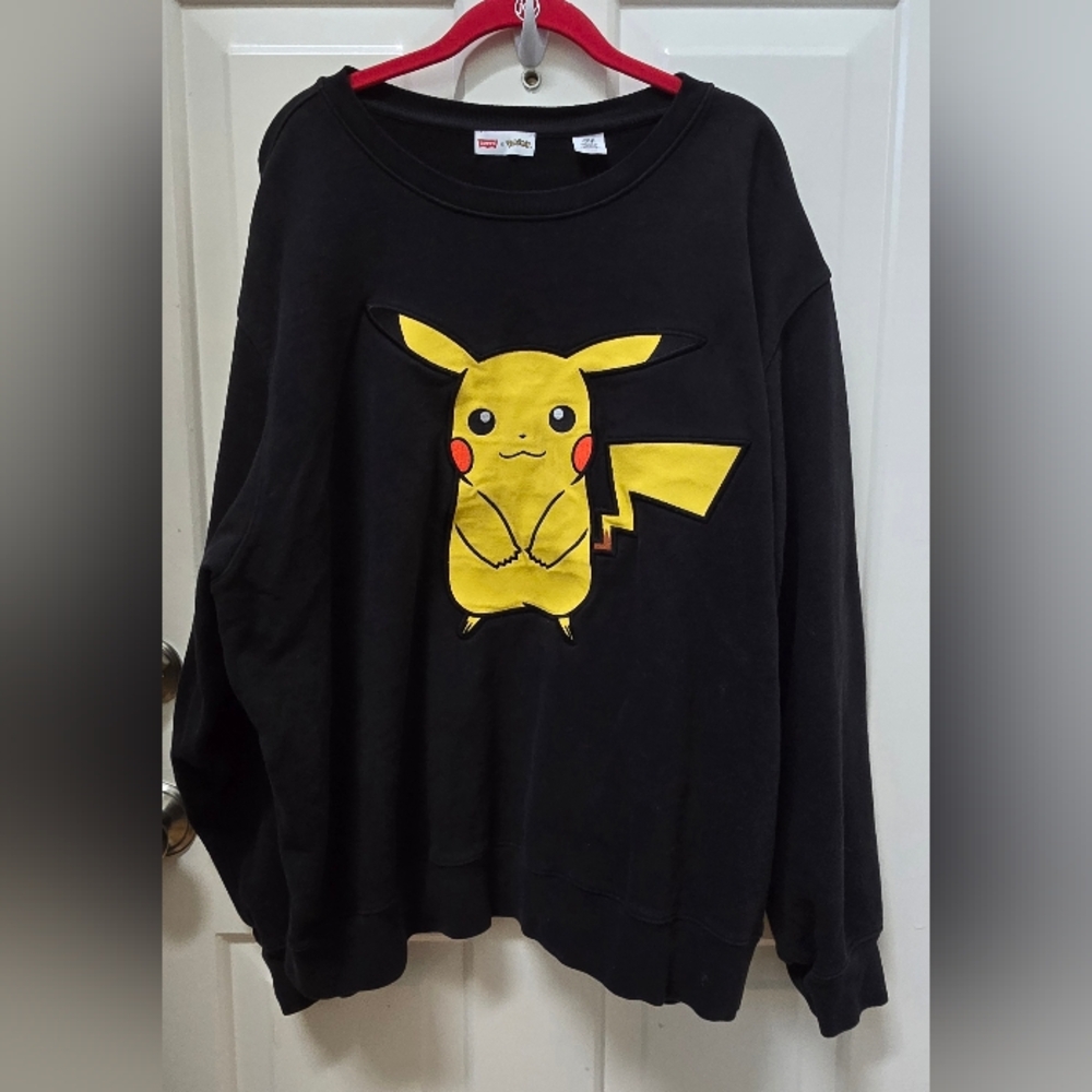 Levi's Pokemon Black Pikachu Sweatshirt Size Large Men